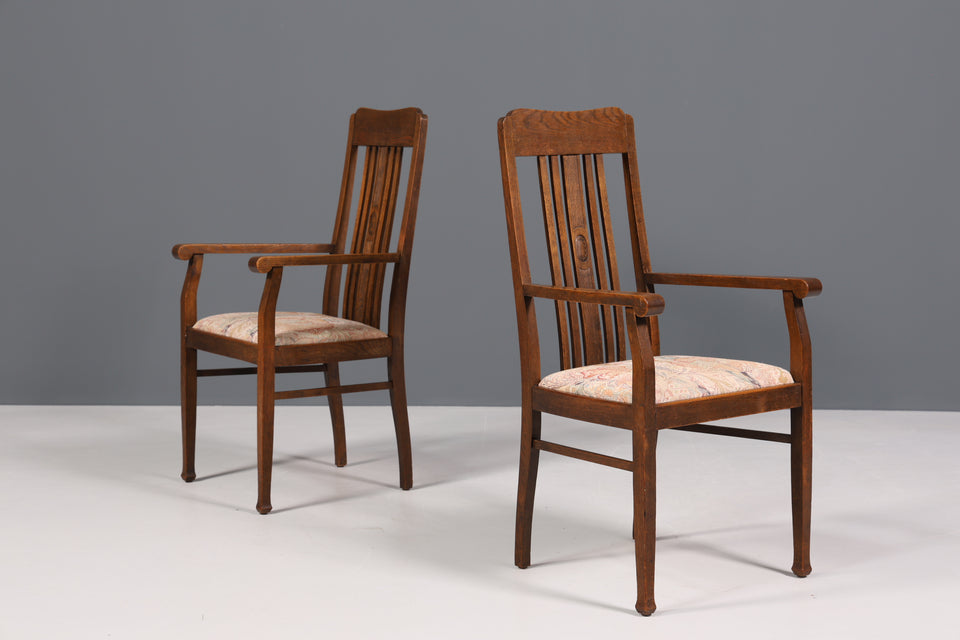 Wunderschöner Jugendstil Armlehn Stuhl Sessel Antik um 1910 Eiche 1 von 2