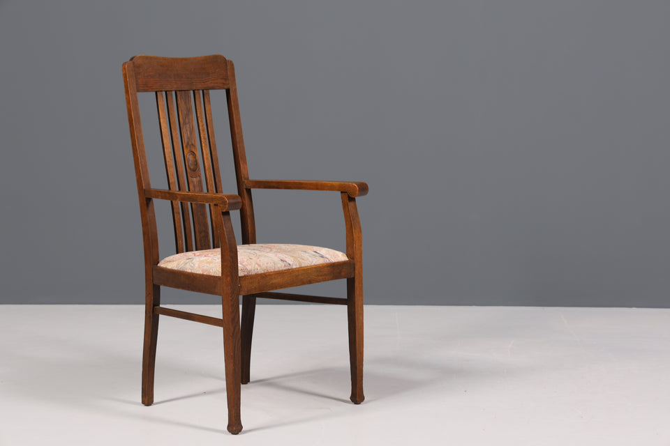 Wunderschöner Jugendstil Armlehn Stuhl Sessel Antik um 1910 Eiche 2 von 2