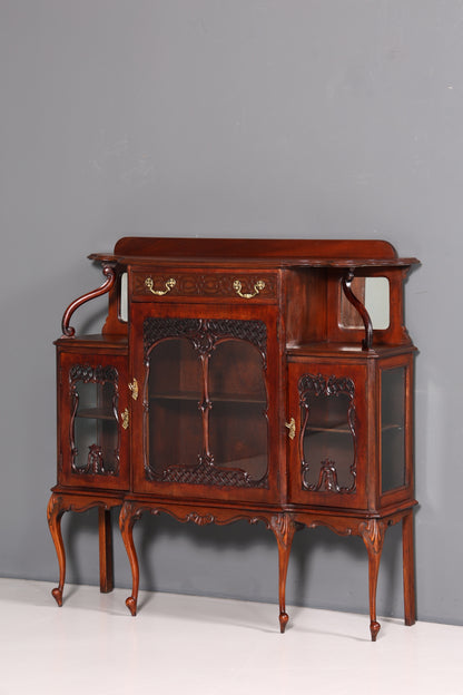 Filigrane Chippendale Vitrine Regal Barock Stil Schrank Antik Jugendstil Glasvitirne