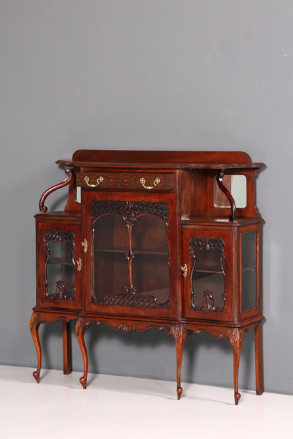 Filigrane Chippendale Vitrine Regal Barock Stil Schrank Antik Jugendstil Glasvitirne