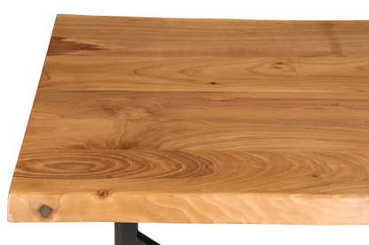 Stilvoller Nussbaum Tisch 140cm-90cm Esszimmer Tisch Baumkanten Platte massiv Holz Küchentisch