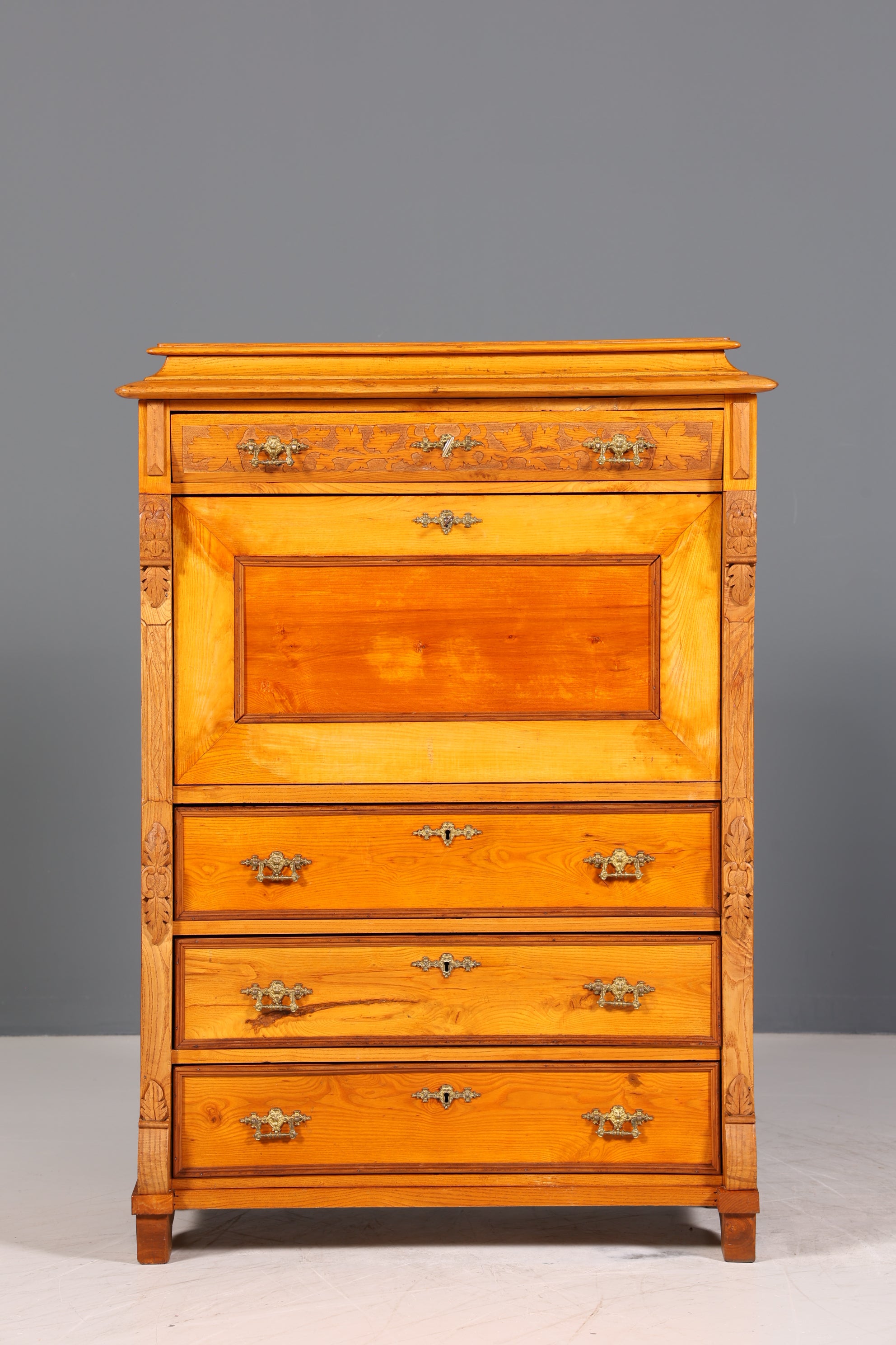 Wunderschöner Gründerzeit Sekretär Vertiko Highboard Louis Philippe Kommode Sekretär Schrank um 1880
