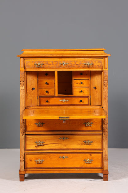 Wunderschöner Gründerzeit Sekretär Vertiko Highboard Louis Philippe Kommode Sekretär Schrank um 1880