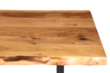 Stilvoller Nussbaum Tisch 160cm-90cm Esszimmer Tisch Baumkanten Platte massiv Holz Küchentisch