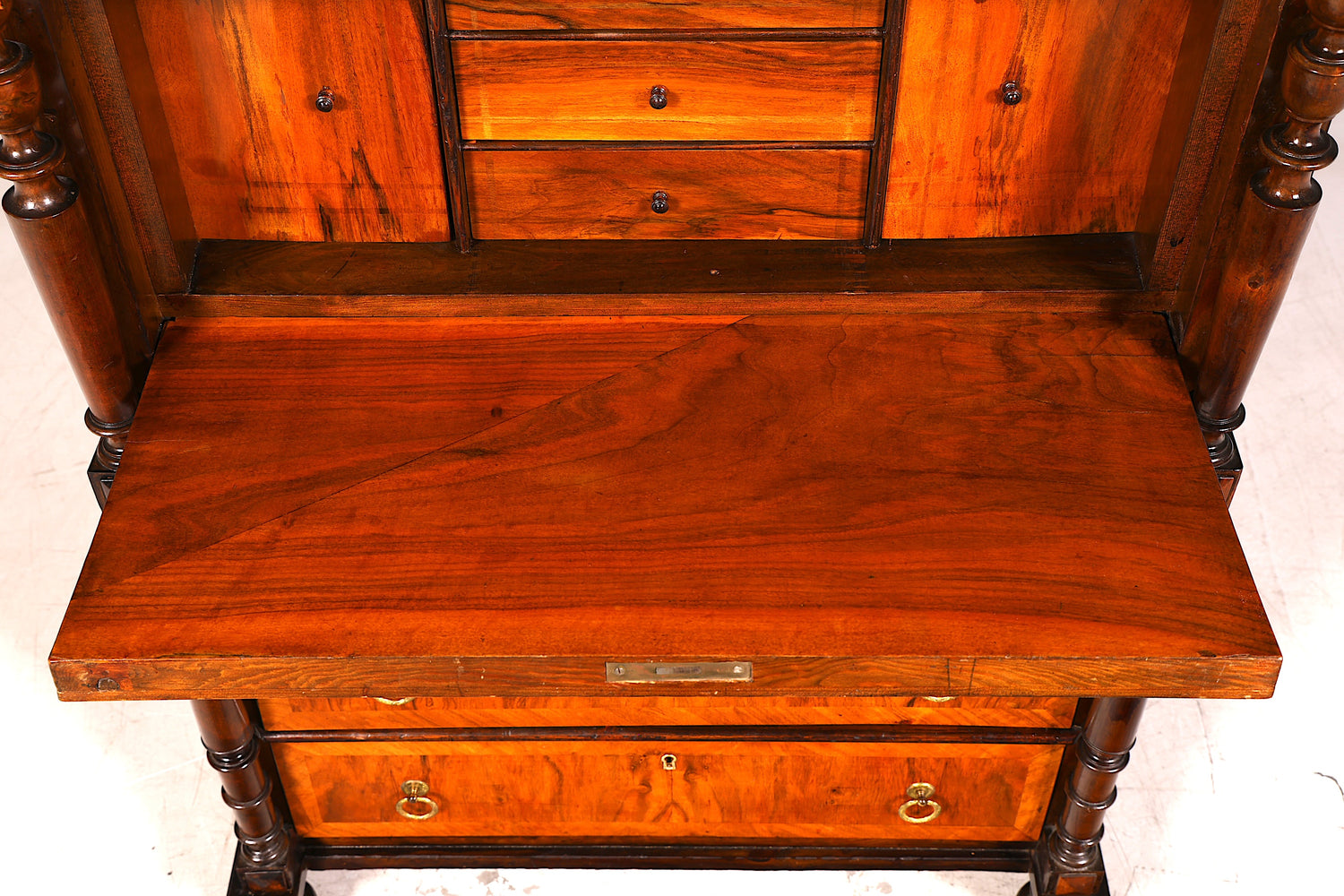Eleganter Gründerzeit Sekretär Vertiko Highboard Louis Philippe Kommode Antik Schrank um 1880