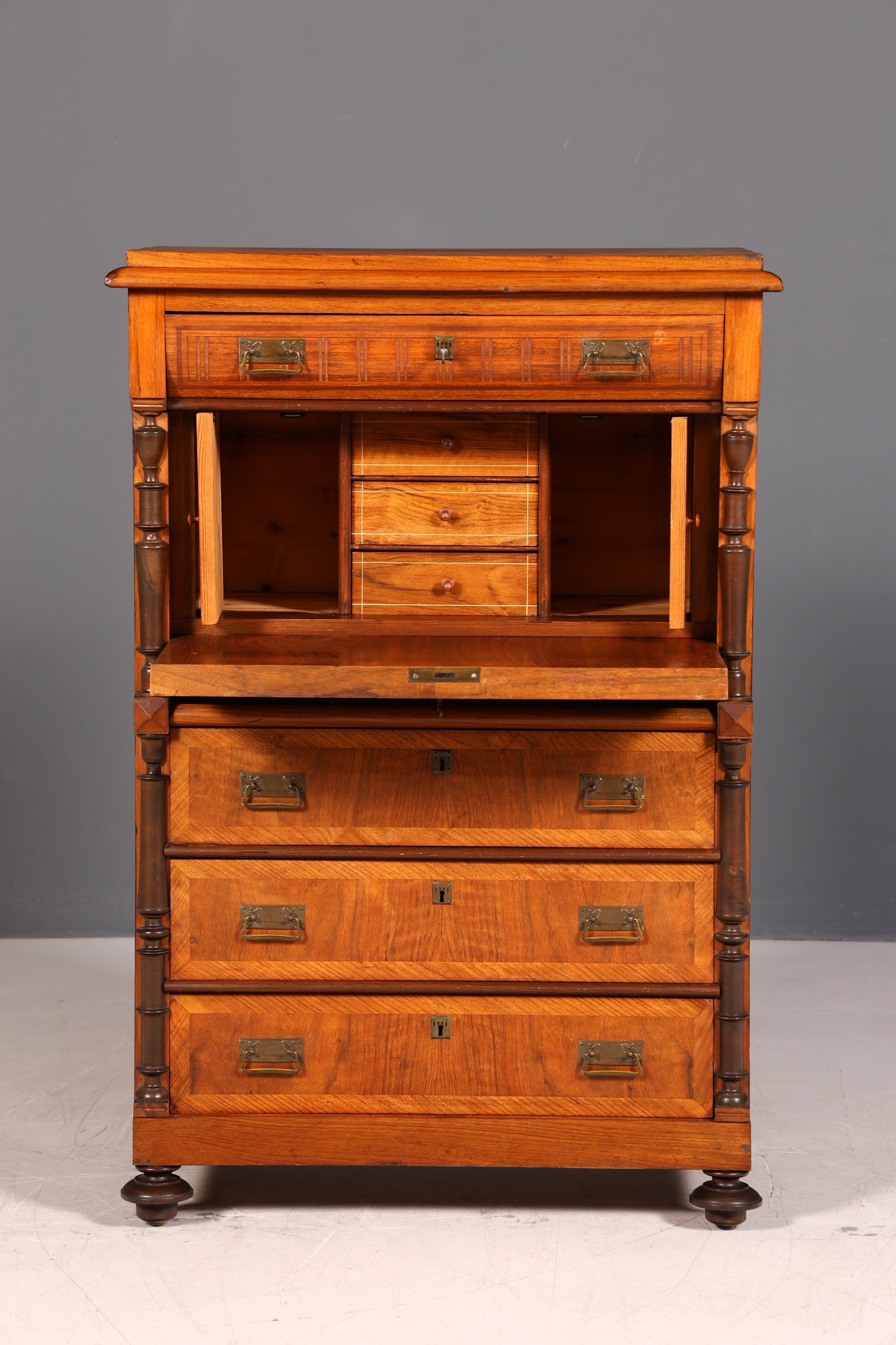 Traumhafter Gründerzeit Sekretär Jugendstil Kommode Antik Schubladenkommode Vertiko Highboard