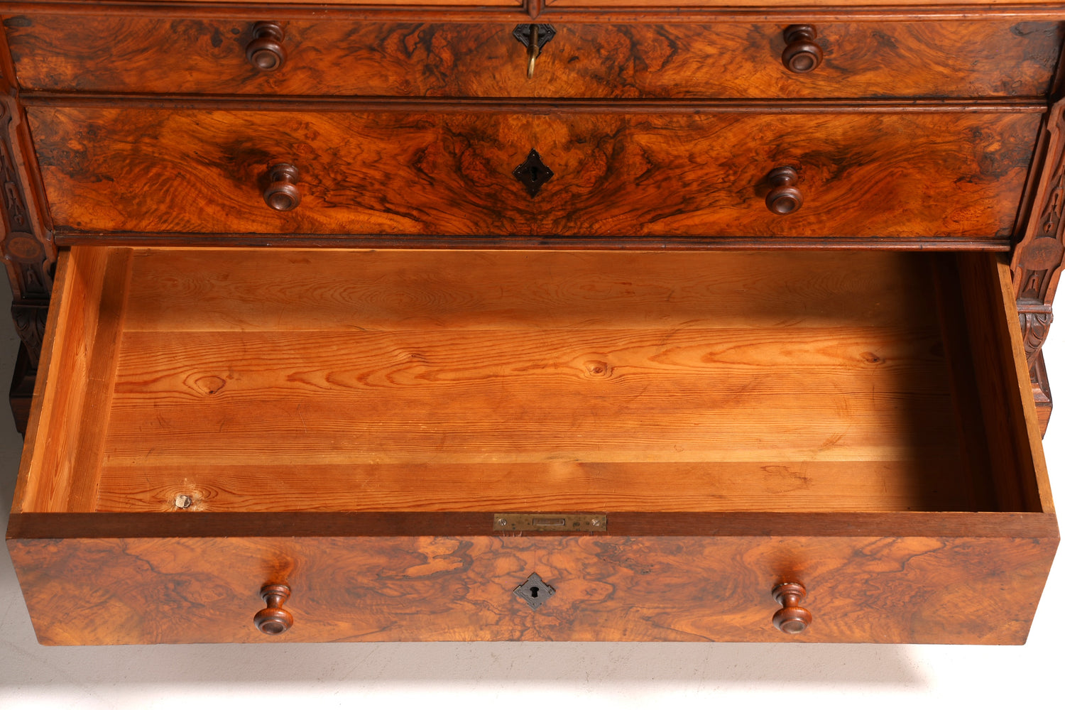 Edle Louis Philippe Kommode mit Spiegelaufsatz Biedermeier Frisierkommode Holz Schrank Antik Flurschrank um 1880