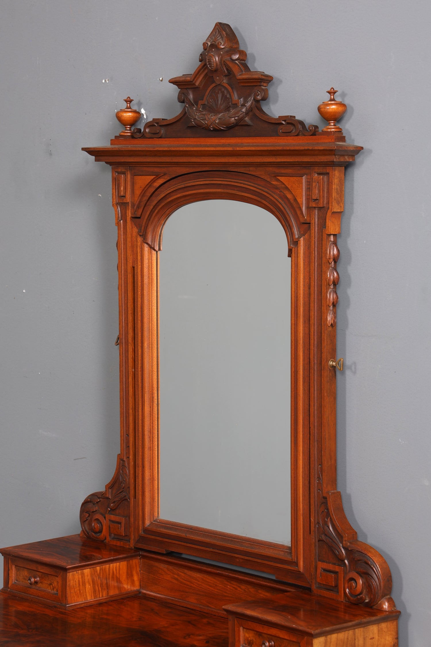 Edle Louis Philippe Kommode mit Spiegelaufsatz Biedermeier Frisierkommode Holz Schrank Antik Flurschrank um 1880
