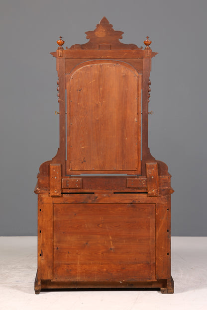 Edle Louis Philippe Kommode mit Spiegelaufsatz Biedermeier Frisierkommode Holz Schrank Antik Flurschrank um 1880