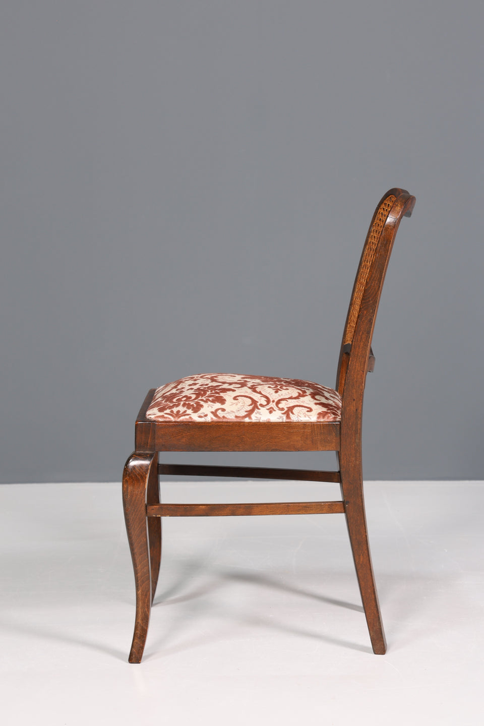 Original Chippendale Stuhl Vintage Korbgeflecht Küchenstuhl Samt Stuhl