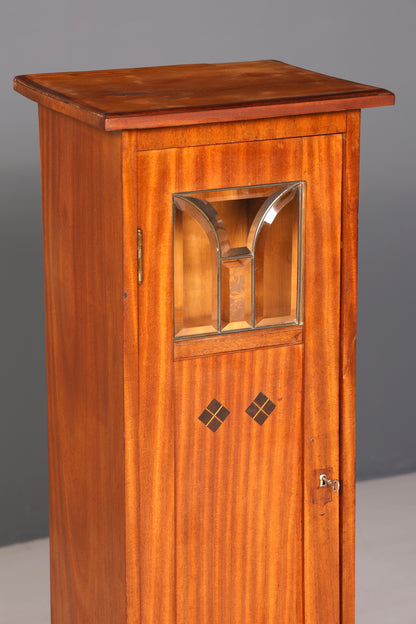 Stilvolle Jugendstil Vitrine Antiker Bücherschrank Eiche Glasvitrine Geschirrschrank Holzschrank