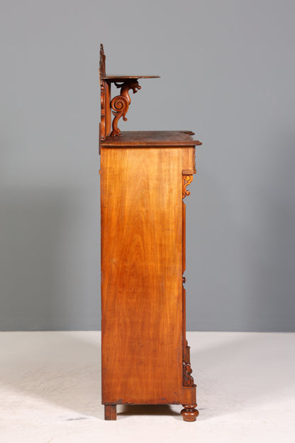 Traumhafter Louis Philippe Schrank um 1880 Gründerzeit Vertiko Aufsatz Schrank
