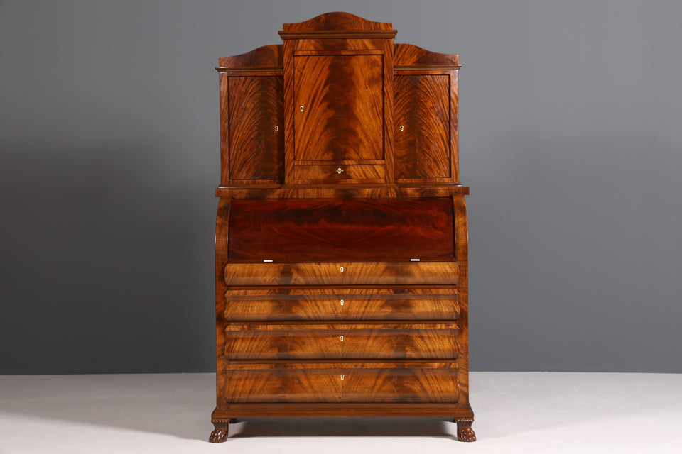 Wunderschöner Antik Biedermeier Sekretär Louis Philippe Aufsatzschrank