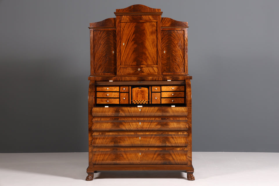 Wunderschöner Antik Biedermeier Sekretär Louis Philippe Aufsatzschrank