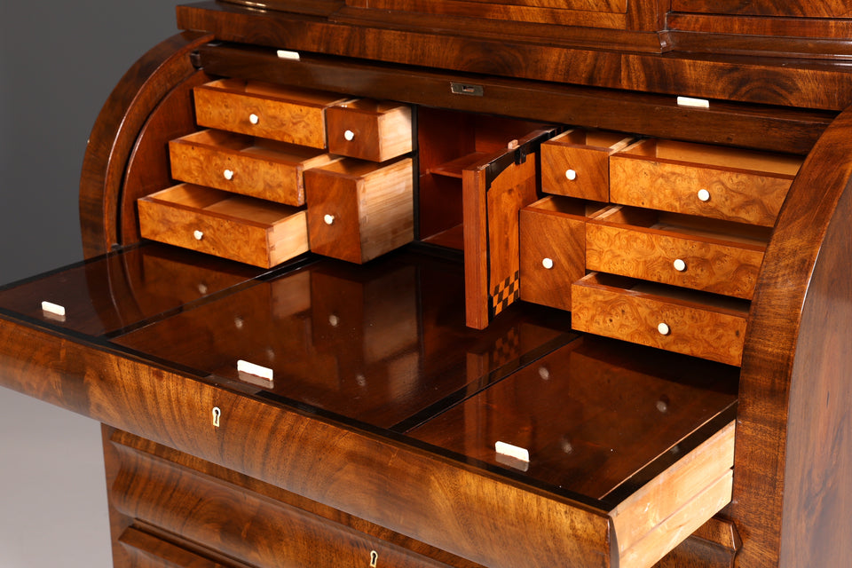 Wunderschöner Antik Biedermeier Sekretär Louis Philippe Aufsatzschrank