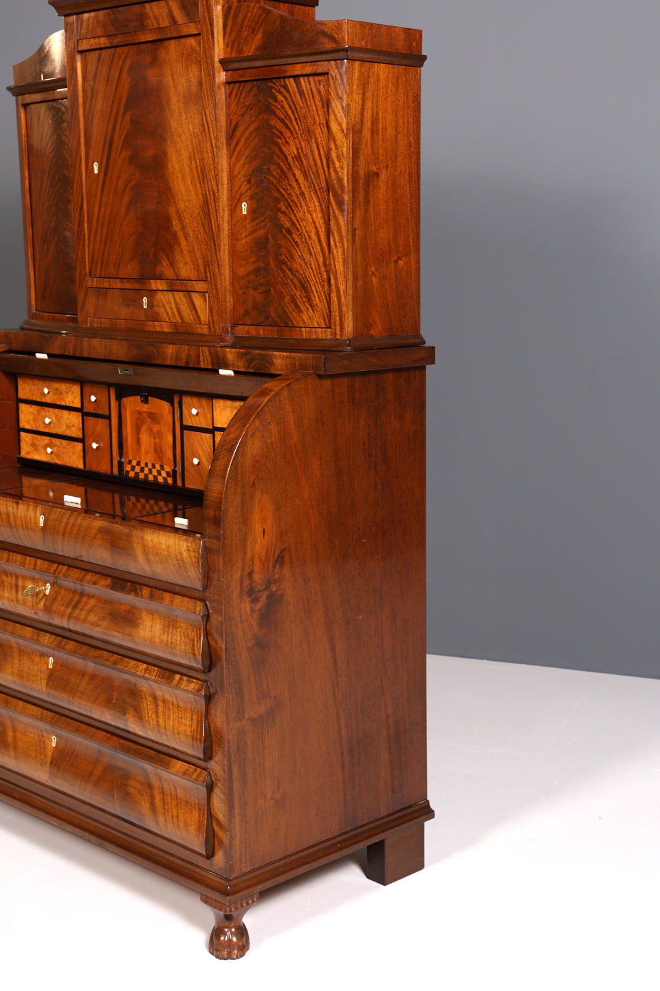 Wunderschöner Antik Biedermeier Sekretär Louis Philippe Aufsatzschrank