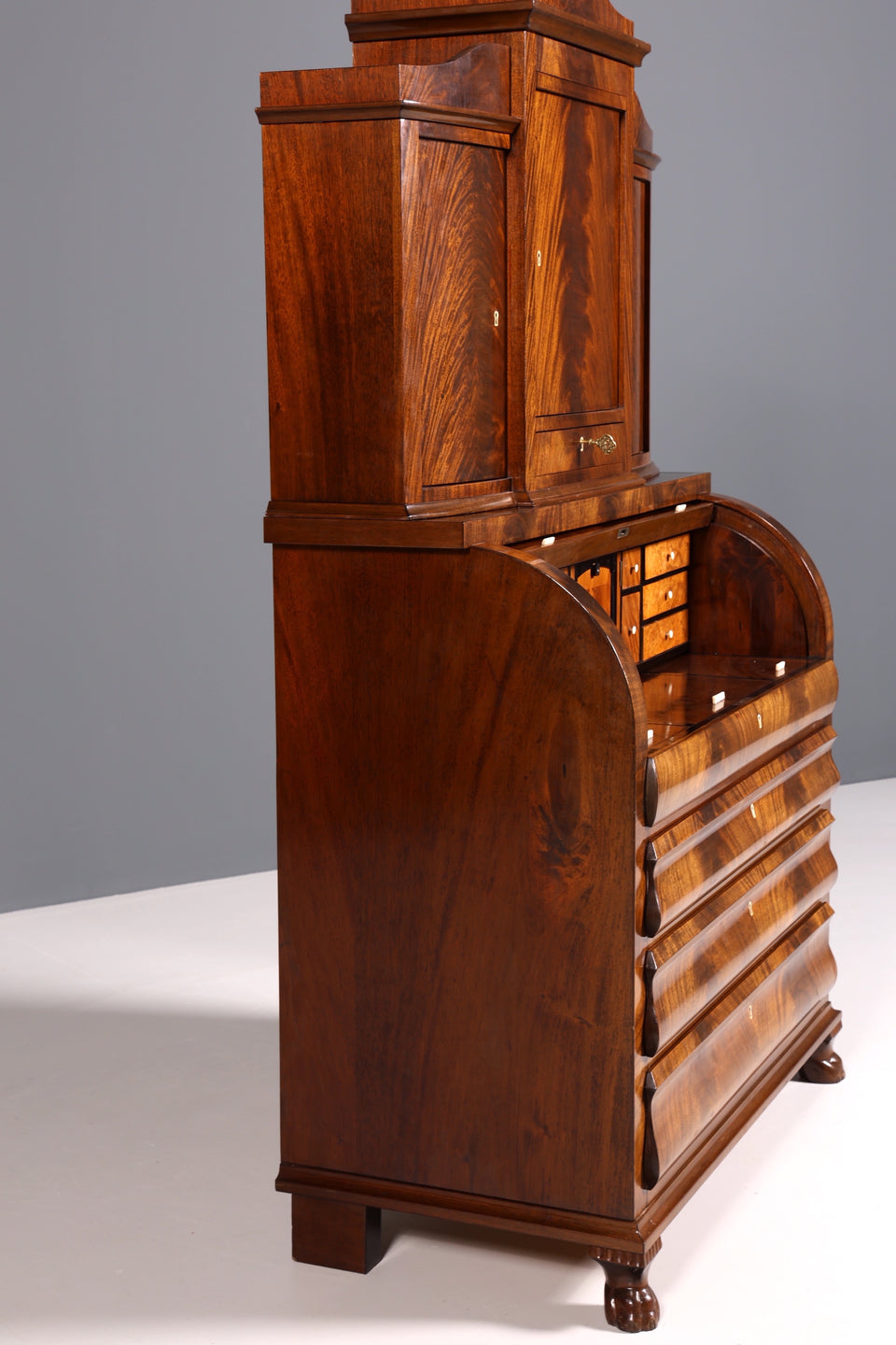 Wunderschöner Antik Biedermeier Sekretär Louis Philippe Aufsatzschrank