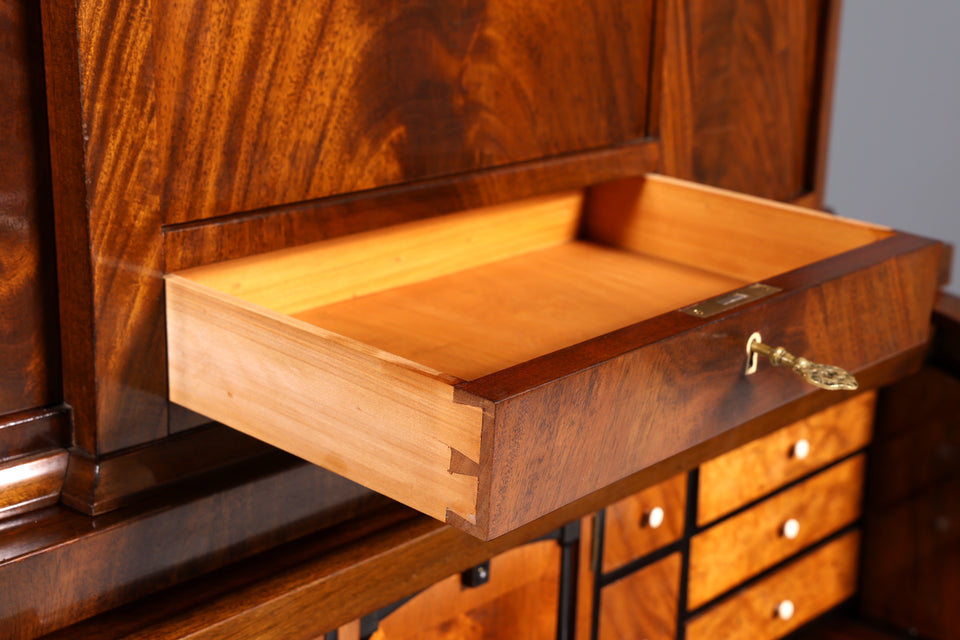 Wunderschöner Antik Biedermeier Sekretär Louis Philippe Aufsatzschrank