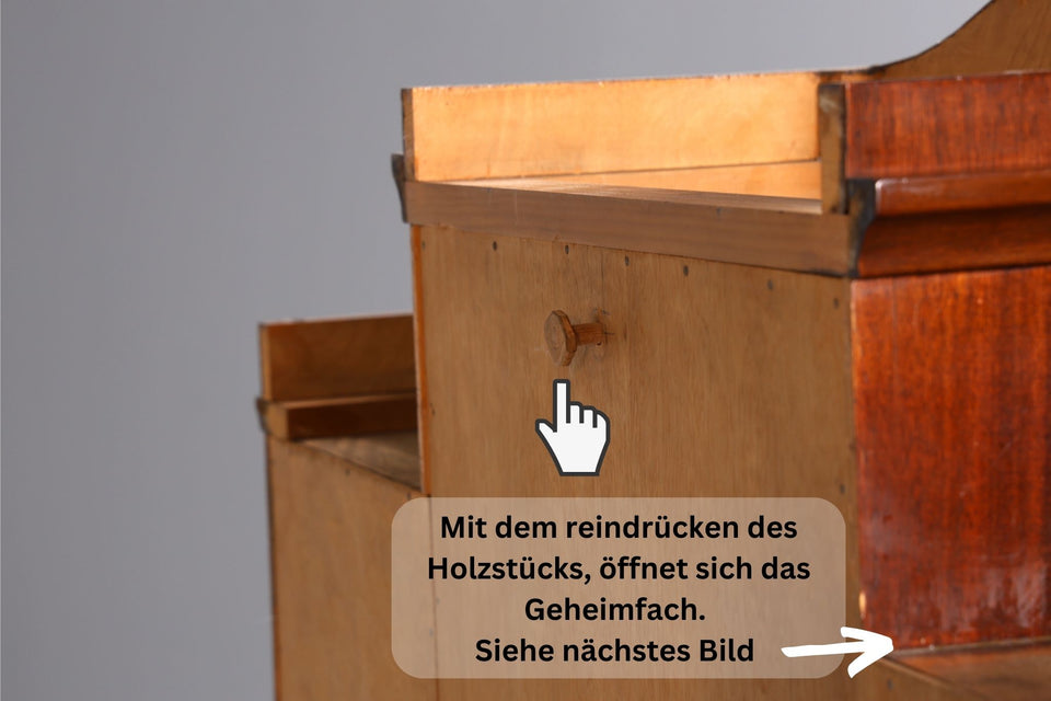 Wunderschöner Antik Biedermeier Sekretär Louis Philippe Aufsatzschrank