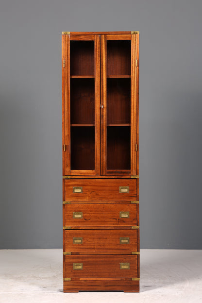 Wunderschöne Englische Vitrine Maritime Bibliothek Schrank echt Holz Geschirrschrank Regal 1 von 3
