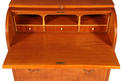 Wunderschöner Mid Century Rollladen Sekretär echt Holz Büro Schrank Vintage Schreibkommode