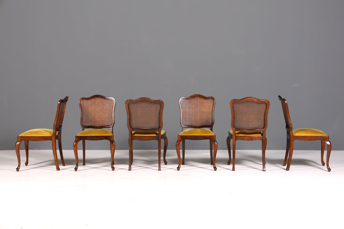 6x Wunderschöne Chippendale Stühle Barock Stil Stuhlset Polsterstuhl Set Küchenstühle Esszimmer Stühle