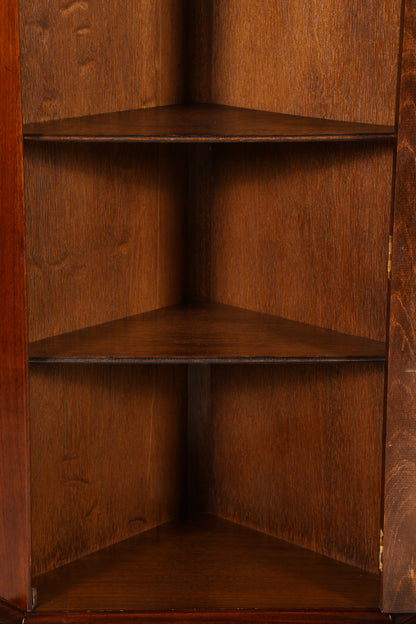 Wunderschöne Englische Eckvitrine Mahagoni Antik 60s echt Holz Schrank Eckschrank Glasvitrine