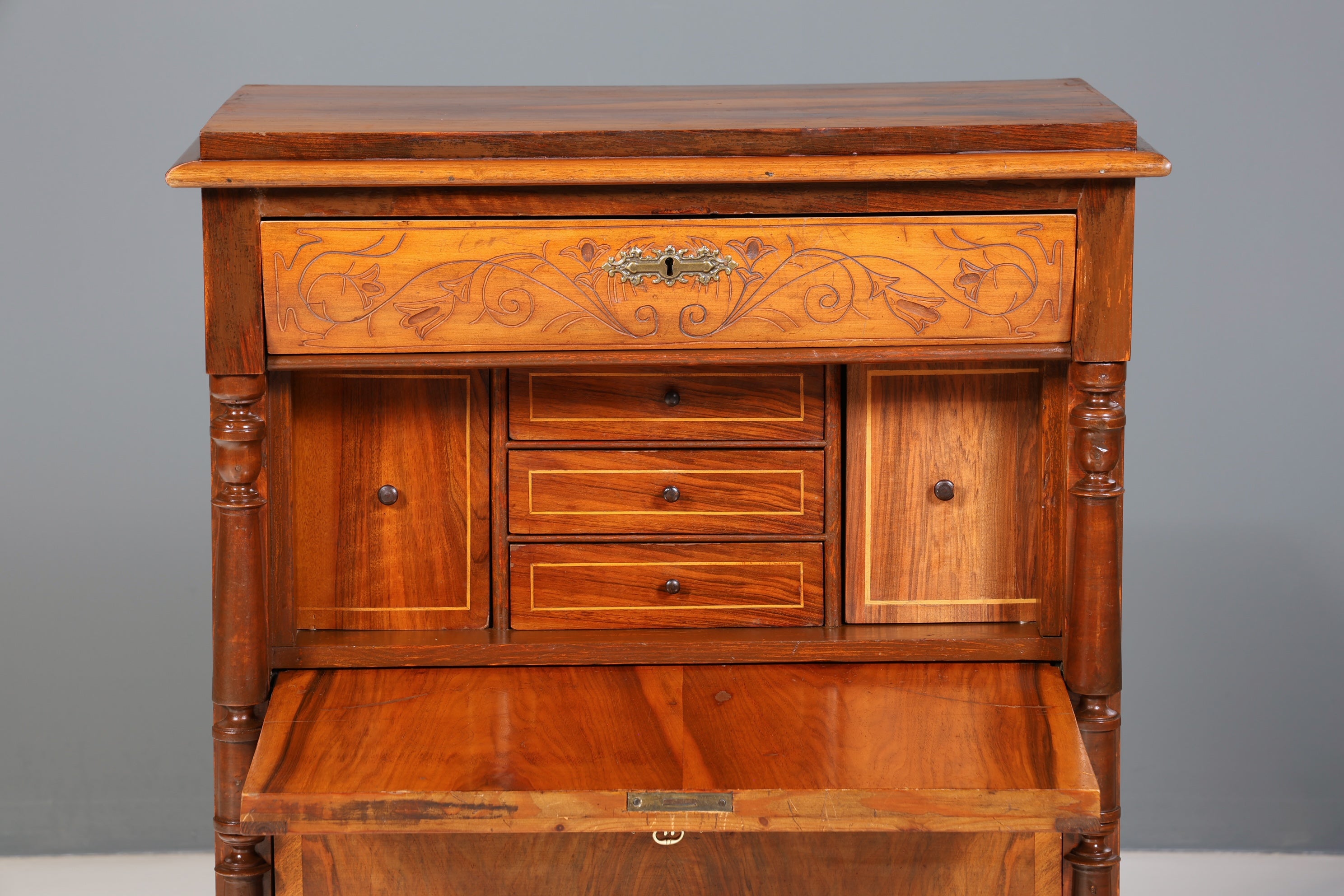 Edler Gründerzeit Sekretär Vertiko Highboard Jugendstil Kommode Schrank um 1880