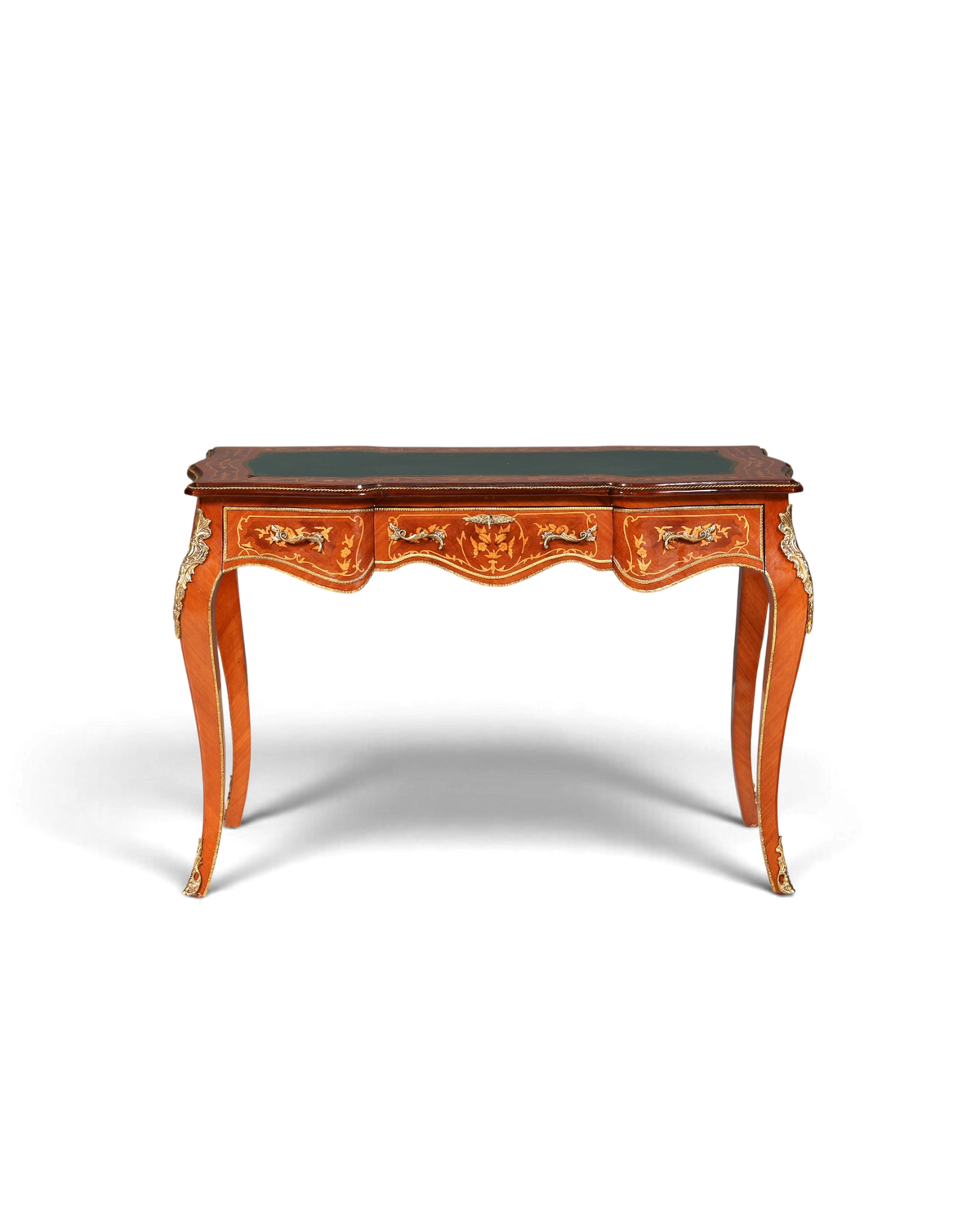 Traumhafter Louis XV Stil Schreibtisch French Desk Antik Barock Stil grün Bürotisch