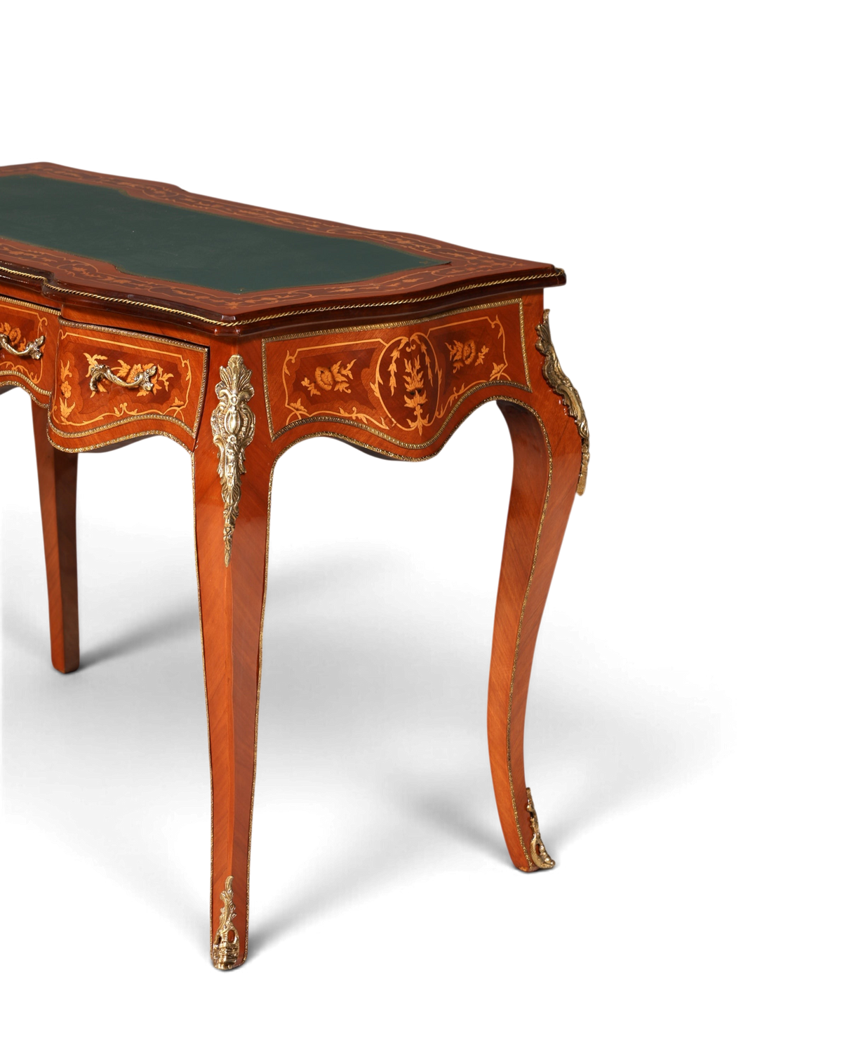 Traumhafter Louis XV Stil Schreibtisch French Desk Antik Barock Stil grün Bürotisch