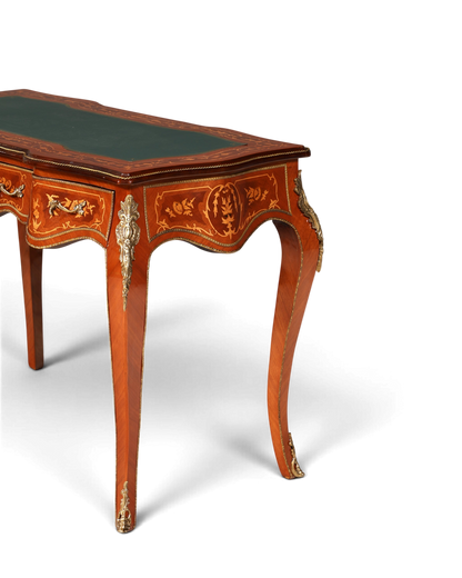Traumhafter Louis XV Stil Schreibtisch French Desk Antik Barock Stil grün Bürotisch