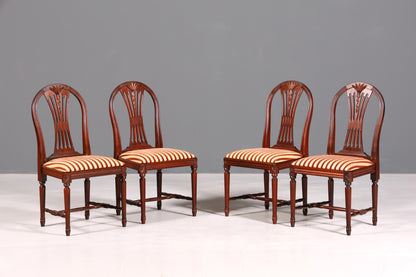 4x Edle Englische Stühle Englisch Dining Chairs Antik 60er Jahre Küchenstühle Stuhlset