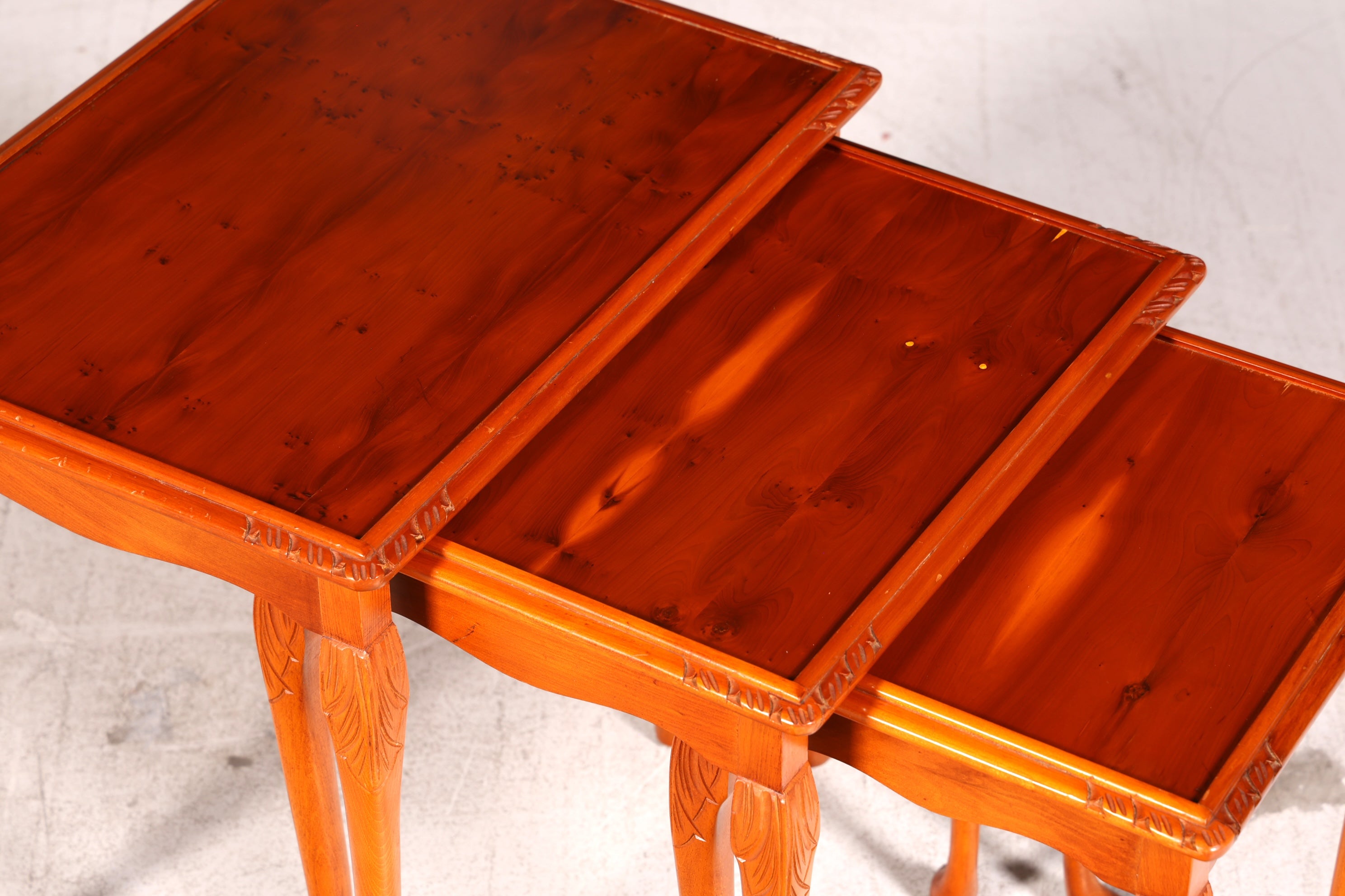 Wunderschöner Chippendale 3er Satz Beistelltisch Set Barock Stil Ablagetisch Set Tisch Set Antik Vintage