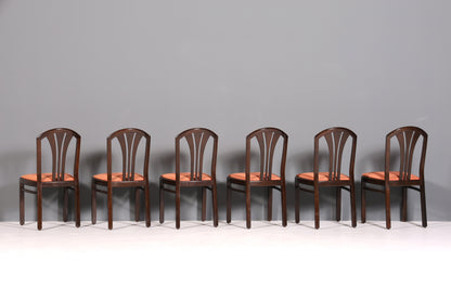 6x Schlichte Mid Century Stühle Retro Stuhlset Küchenstühle Esszimmer Stühle