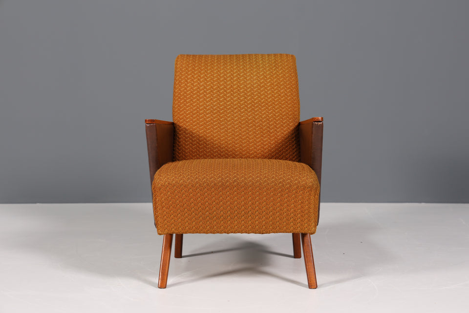 Wunderschöner Mid Century Sessel Retro Cocktail Sessel Orange 1 von 2