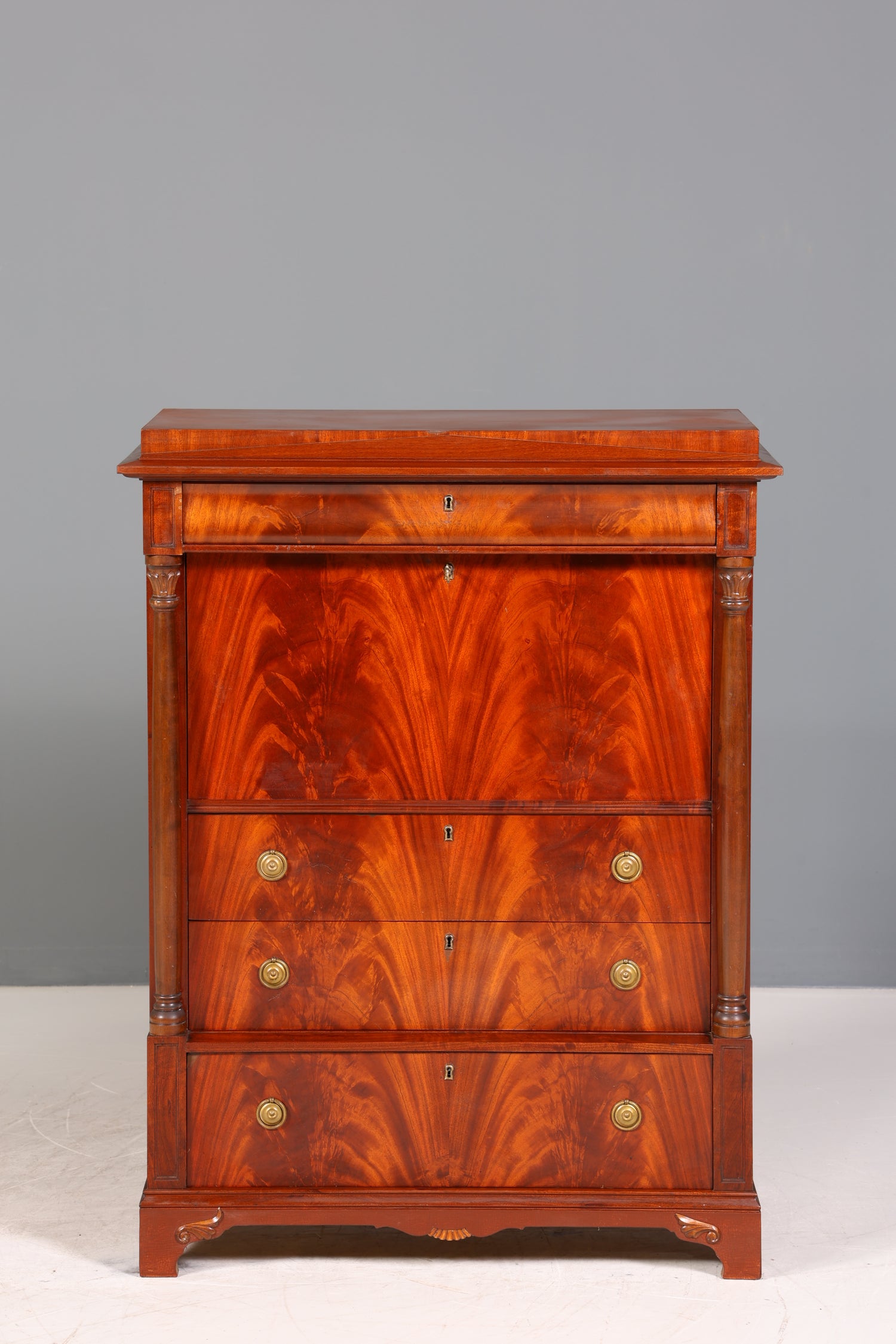 Stilvoller Original Biedermeier Sekretär um 1860 Englisch Kommode Antik Bürokommode