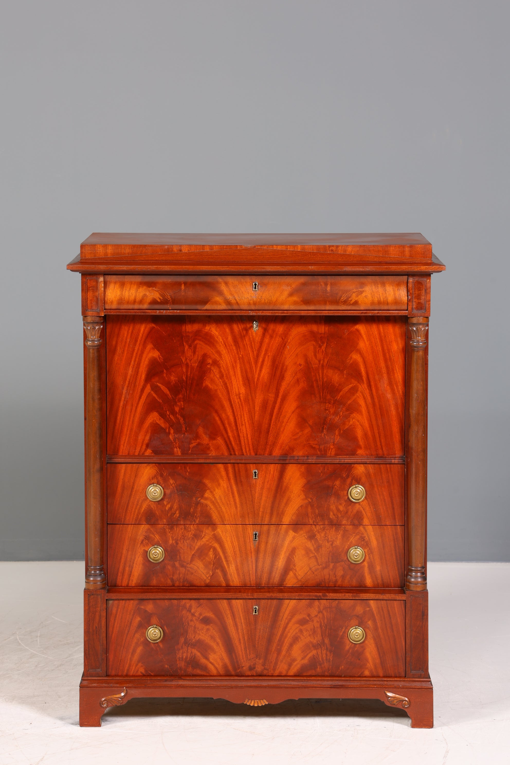Stilvoller Original Biedermeier Sekretär um 1860 Englisch Kommode Antik Bürokommode