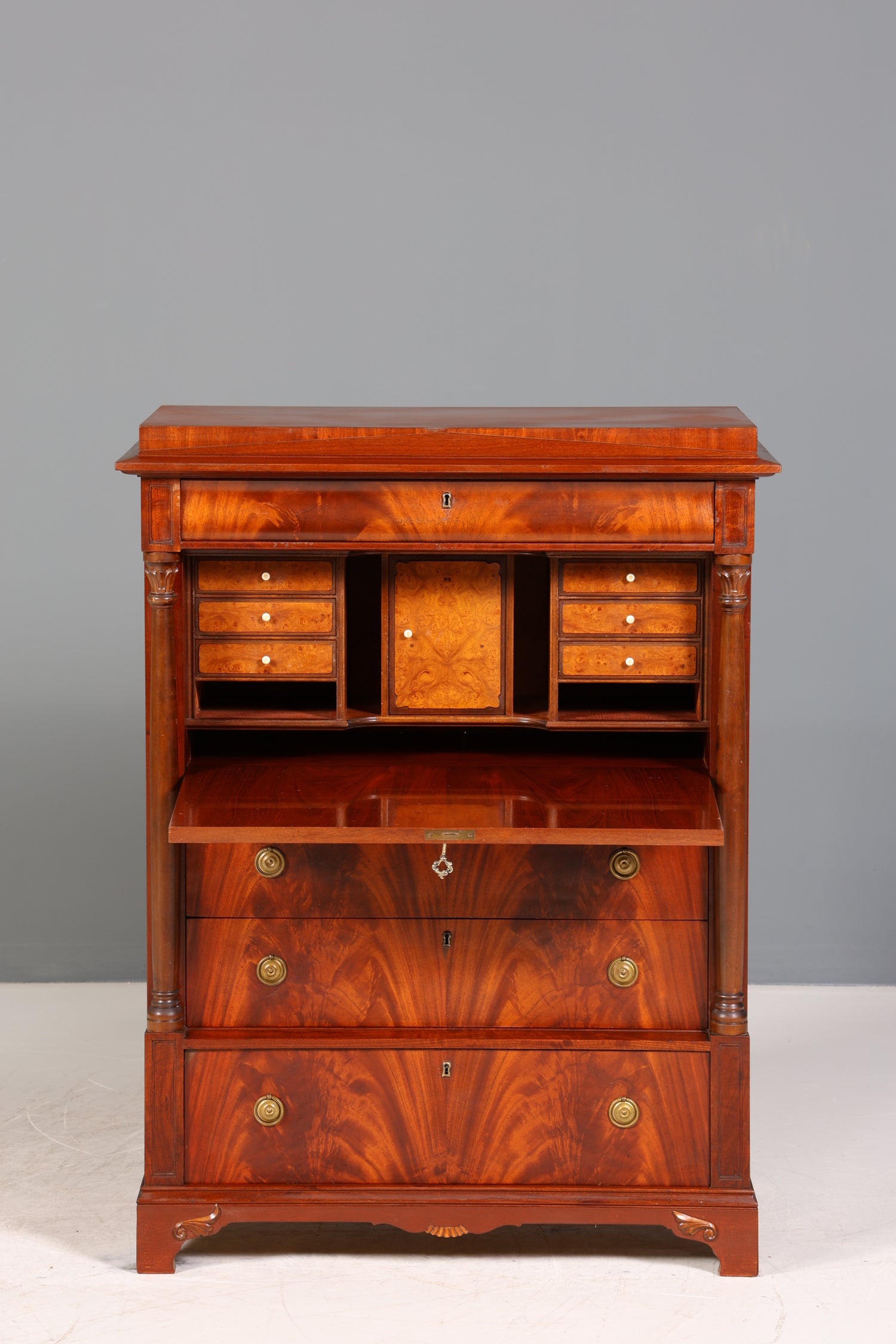 Stilvoller Original Biedermeier Sekretär um 1860 Englisch Kommode Antik Bürokommode