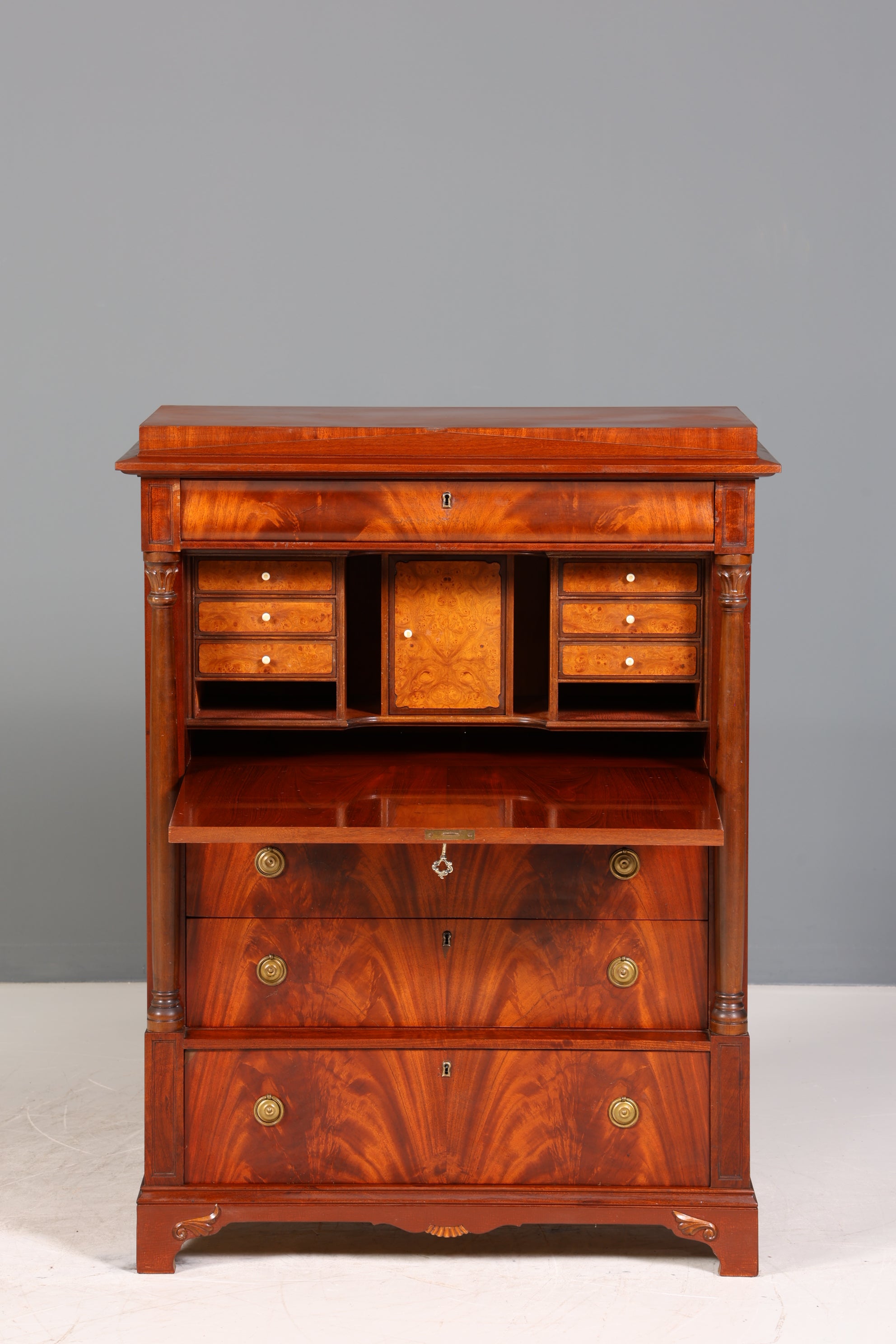 Stilvoller Original Biedermeier Sekretär um 1860 Englisch Kommode Antik Bürokommode