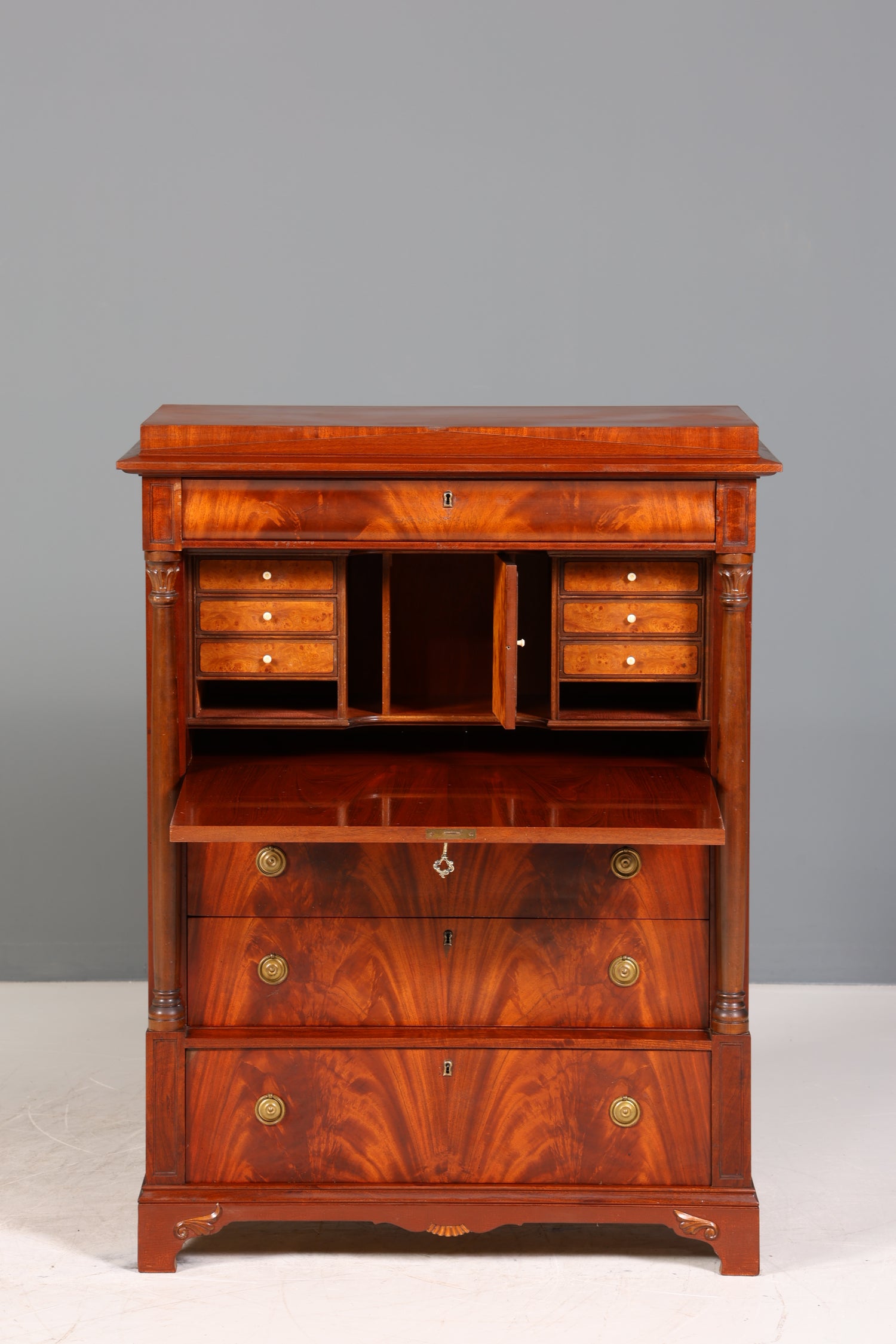 Stilvoller Original Biedermeier Sekretär um 1860 Englisch Kommode Antik Bürokommode