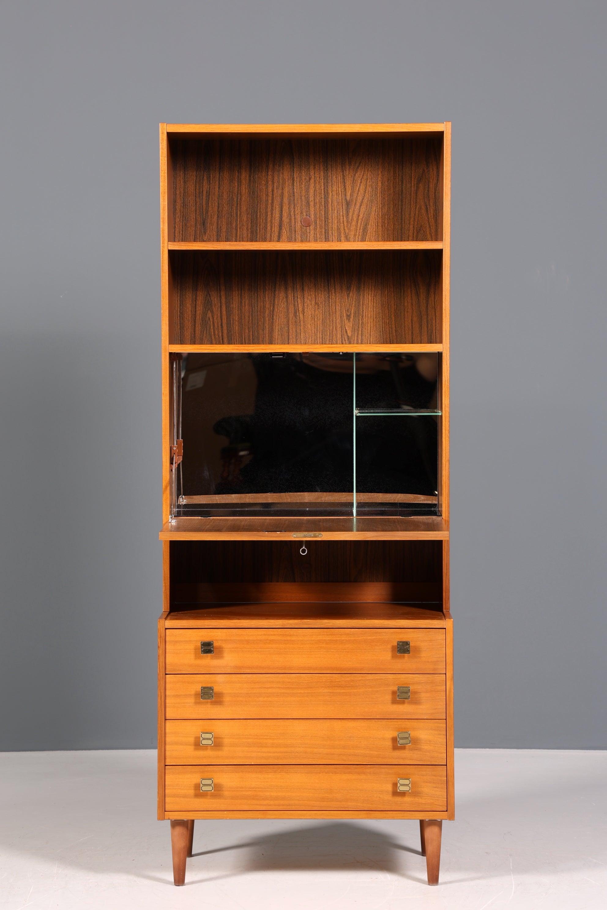 Wunderschönes Mid Century Regal Teak Holz Danish Design Bar Schrank Retro Kommode Bücherregal 60s