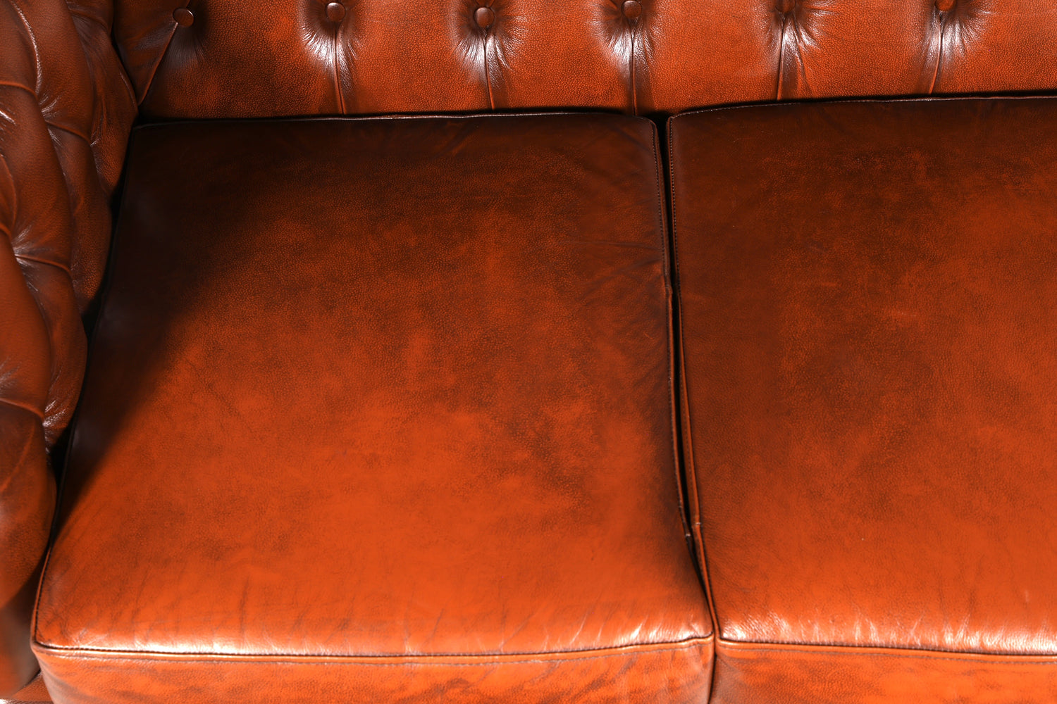 G119 Finish Wunderschönes Original Chesterfield Sofa 3- Sitzer echt Leder Oxblood Couch Englisch