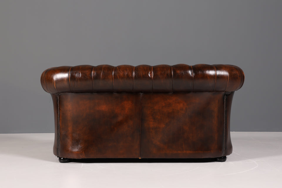 Original Chesterfield 2er Sofa Englisch echt Leder Couch 2 von 2