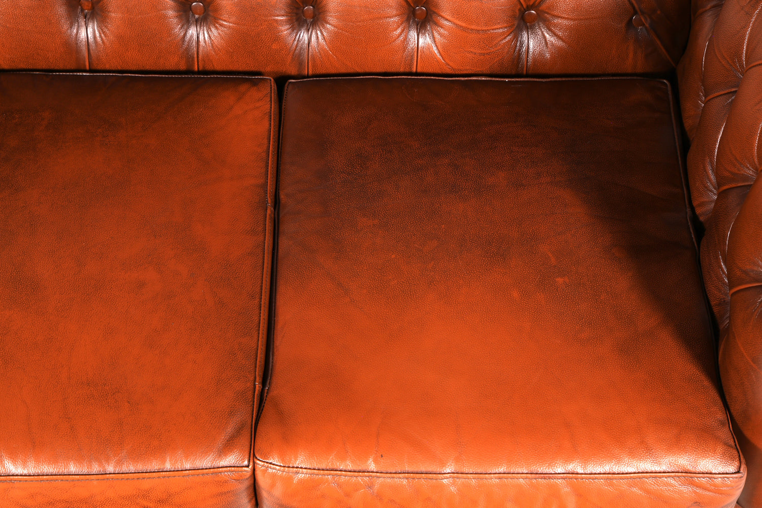 G119 Finish Wunderschönes Original Chesterfield Sofa 3- Sitzer echt Leder Oxblood Couch Englisch