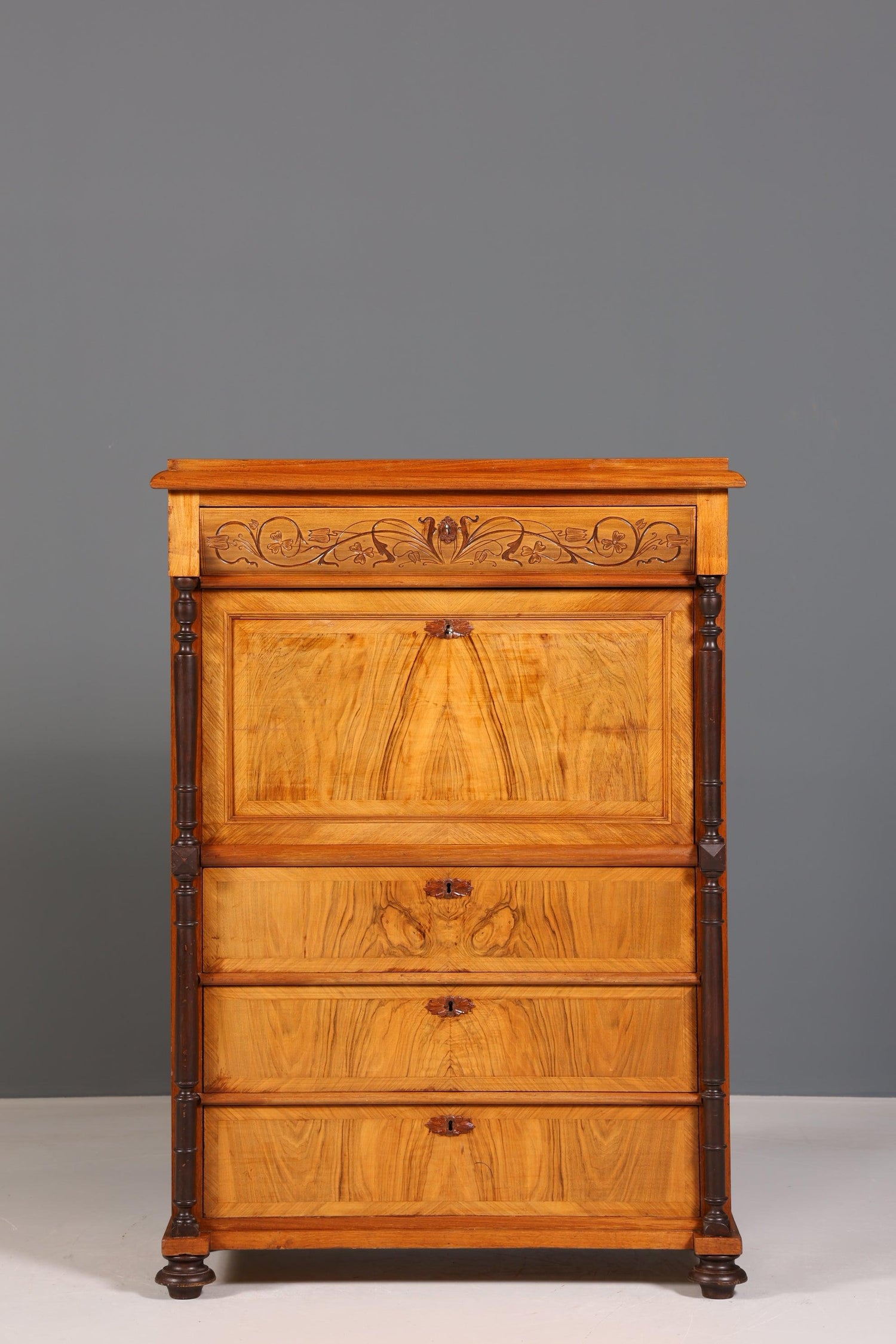 Stilvoller Gründerzeit Sekretär Vertiko Jugendstil Highboard Louis Philippe Kommode um 1880