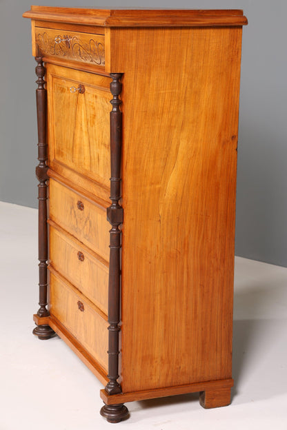 Stilvoller Gründerzeit Sekretär Vertiko Jugendstil Highboard Louis Philippe Kommode um 1880