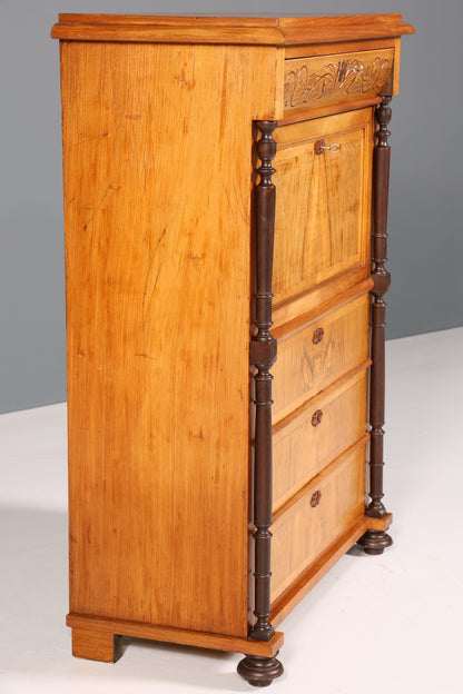 Stilvoller Gründerzeit Sekretär Vertiko Jugendstil Highboard Louis Philippe Kommode um 1880