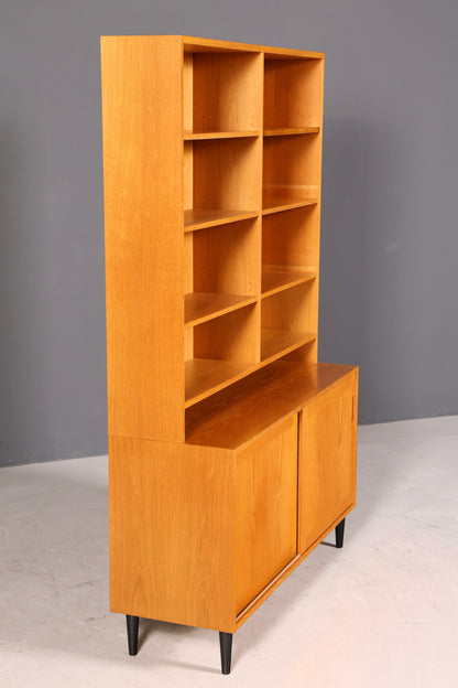 G120 Finish Schlichtes Mid Century Bücherregal Danish Design Schrank Retro Kommode Schiebetür Regal Vintage