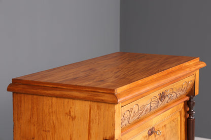 Stilvoller Gründerzeit Sekretär Vertiko Jugendstil Highboard Louis Philippe Kommode um 1880
