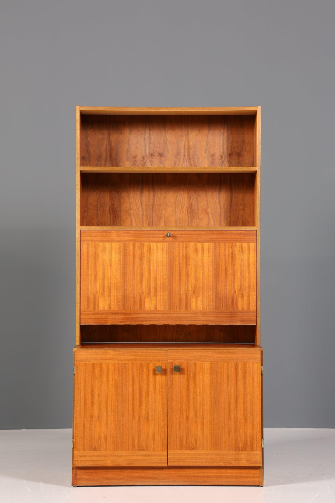 Wunderschönes Mid Century Schrank Vintage Teak Holz Sekretär Regal Retro Bücherregal 60s